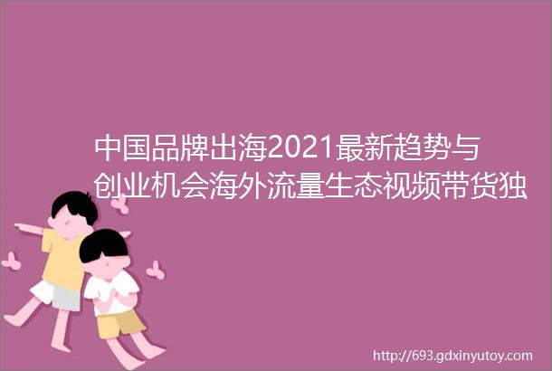 中国品牌出海2021最新趋势与创业机会海外流量生态视频带货独立站运营嘉程创业流水席104席回顾